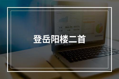 登岳阳楼二首