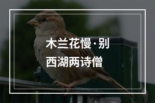 木兰花慢·别西湖两诗僧