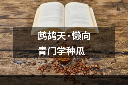 鹧鸪天·懒向青门学种瓜