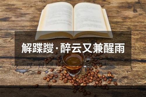 解蹀躞·醉云又兼醒雨