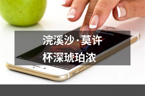 浣溪沙·莫许杯深琥珀浓