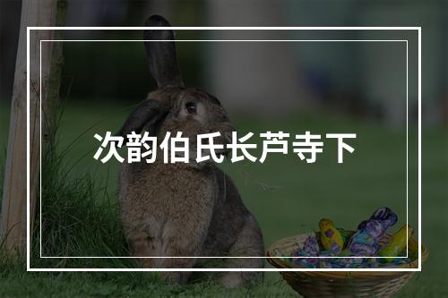 次韵伯氏长芦寺下