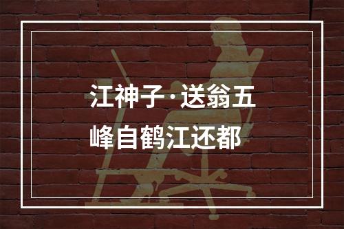 江神子·送翁五峰自鹤江还都