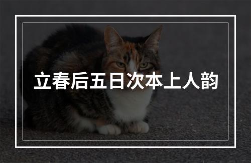 立春后五日次本上人韵