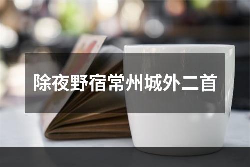 除夜野宿常州城外二首