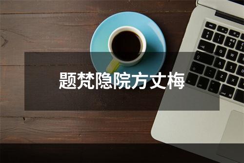 题梵隐院方丈梅