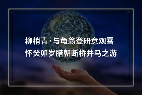 柳梢青·与龟翁登研意观雪怀癸卯岁腊朝断桥并马之游