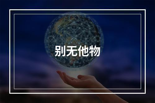别无他物