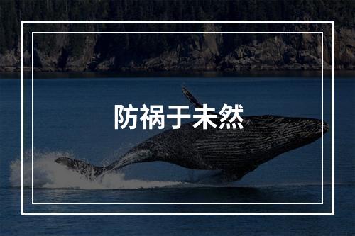 防祸于未然