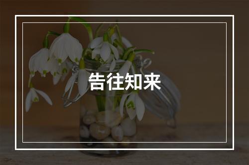 告往知来