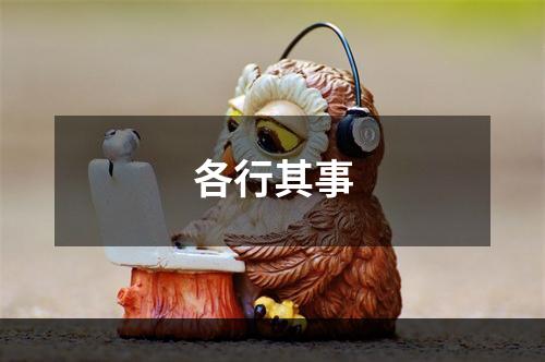 各行其事