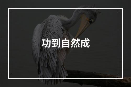 功到自然成