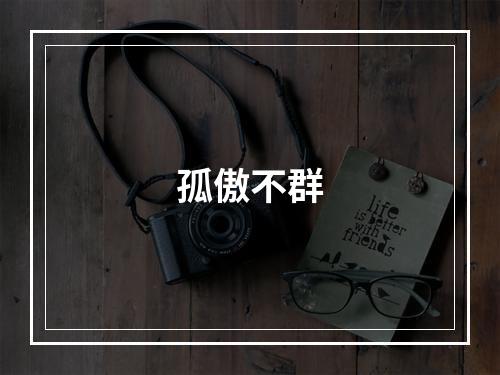 孤傲不群