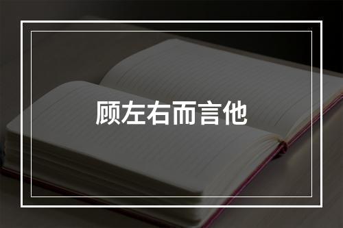 顾左右而言他