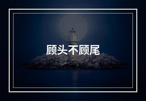 顾头不顾尾