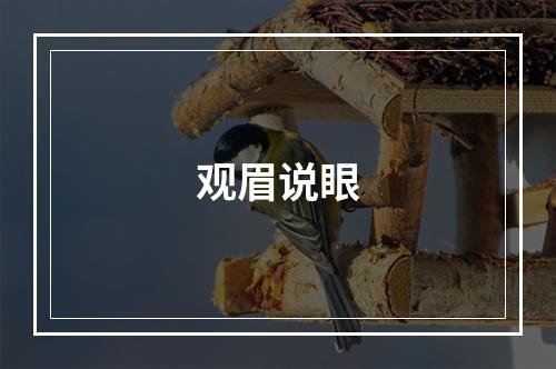 观眉说眼