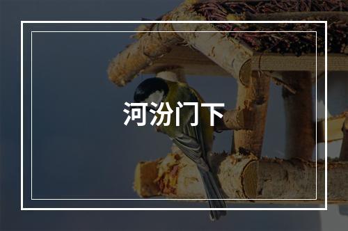 河汾门下