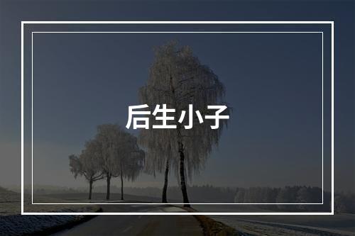 后生小子